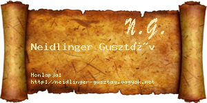 Neidlinger Gusztáv névjegykártya